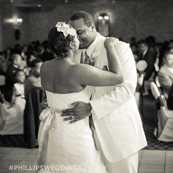 Boston, MA black and white bride groom dance dj phillips fairy tale weddings