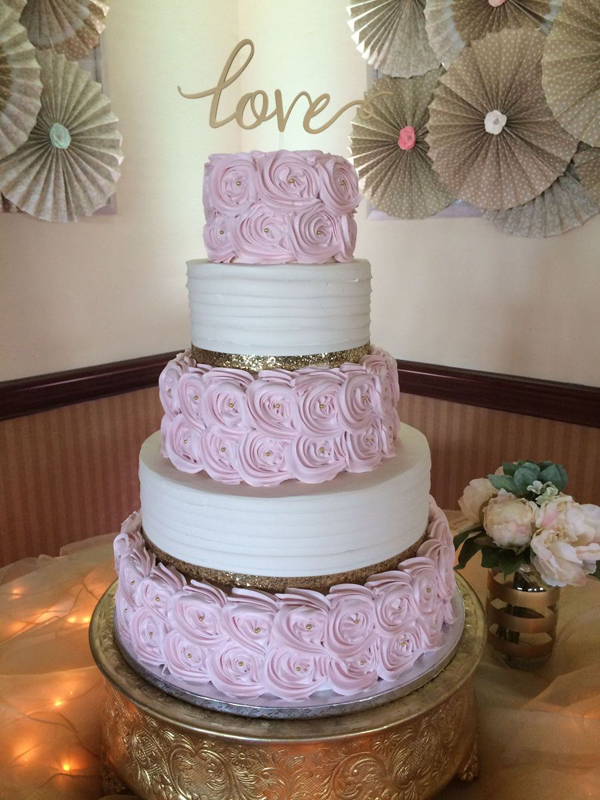 Houston, TX 5 tiered love wedding cake phillips fairy tale weddings