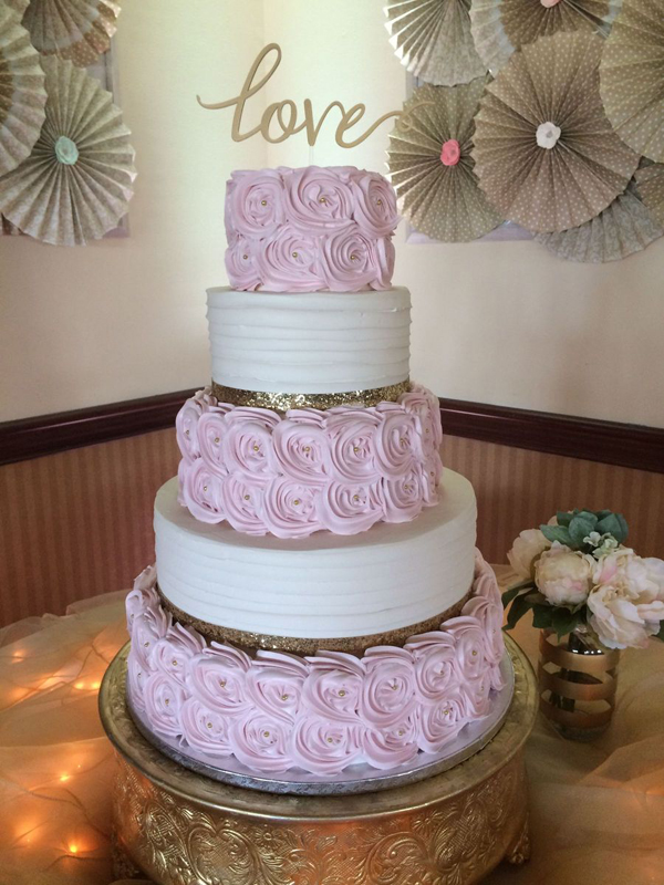 Cincinnati, OH 5 tiered love wedding cake phillips fairy tale weddings