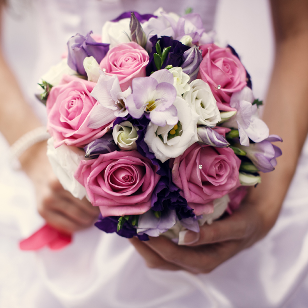 San Jose, CA lavender pink purple rose bridal bouquet phillips fairy tale weddings