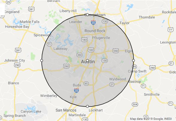 phillips weddings service area map austin texas